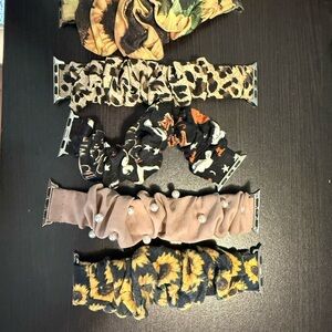 Set of 5 Scrunchie Patterned Apple Watch Bands